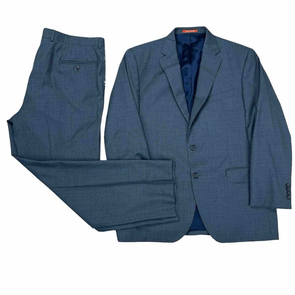 Cremieux Loro Piana Men Wool Super 130's Suit Size 44R Pants 44x38 Grey 2PC